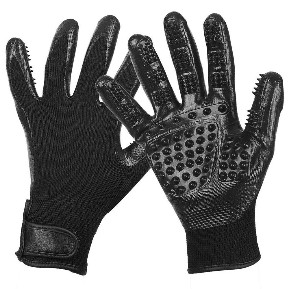 

One Pair Pet Dog Grooming Gloves For Cats Dogs Horse Pet Hair Remover Gentle De-Shedding Brush Five Finger Design Long Short Fur