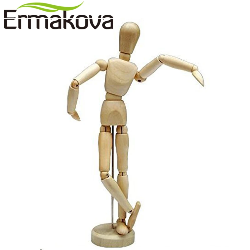 ERMAKOVA 5 дюймов высокий деревянный манекен человека подвижные конечности