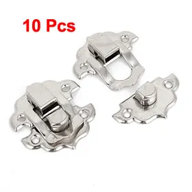 Uxcell Hot Sale 10pcs Antique Wood Box Latch Set Case Hasp Lock 28mm Long Silver Tone with Some Screws