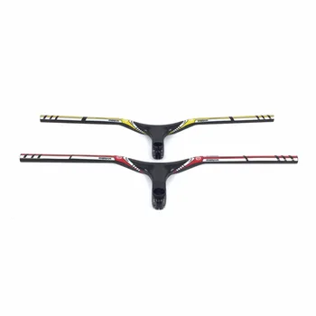 

New Full Carbon Fiber Integrated Riser Bike Handlebar with Stem,Carbon One-Shaped Handlebars For MTB Mountain Bicycle 580-720mm