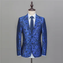 NA49 Мужской Блейзер Цветочный мужской костюм мужской блейзер Мужской Блейзер Masculino свадебное платье Slim Fit мужской пиджак Королевский синий с брюками
