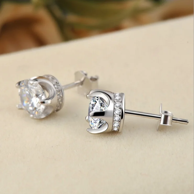 Женские и мужские серьги гвоздики с цирконием золотистого цвета|earrings fashion|fashion