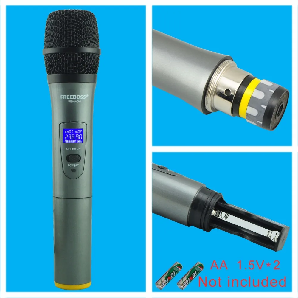 FREEBOSS FB-V04H2, профессиональные микрофоны, VHF KTV, вечерние микрофоны, 2 ручные и 2 беспроводные гарнитуры, микрофон для караоке