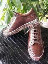 2018 new 100 Genuine real genuine crocodil belly skin men business shoe luxury quality men fashion