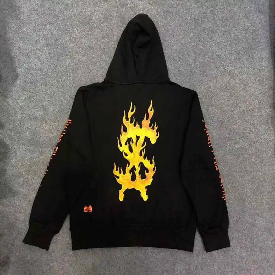 19ss ksupi Flaming Dollar Astroworld Трэвиса Скотта женские и мужские толстовки черные свитшоты