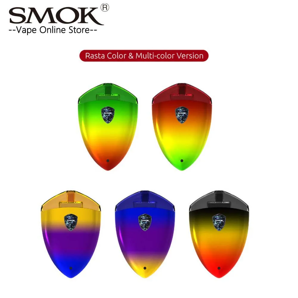 

Authentic Smok Rolo Badge Kit Built-in 250mAh Battery 2ml Pod Atomizer E-Cigarettes Vape Mini Electronic Rasta Color&Multi-Color