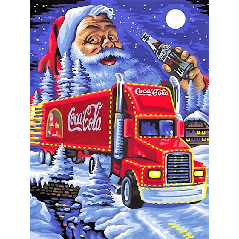 

DIY Diamond Embroidery Diamond Painting Santa Love Cola Cross Stitch Mosaic Diamond Picture Of Rhinestones By Numbers Home Decor