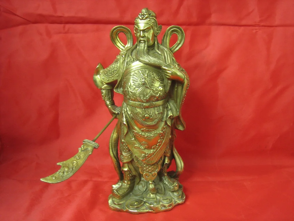 

Copper 12 bronze statue of guan gong Large bandeaus guan gong decoration copper mammographies