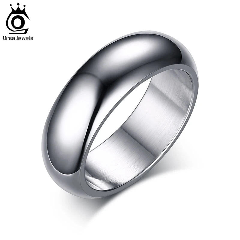 ORSA JEWELS 2019 Hot Fashion Lead & Nickel Free Party Ring Jewelry High Quality Stainless Steel Wedding Band Rings for Man OTR95