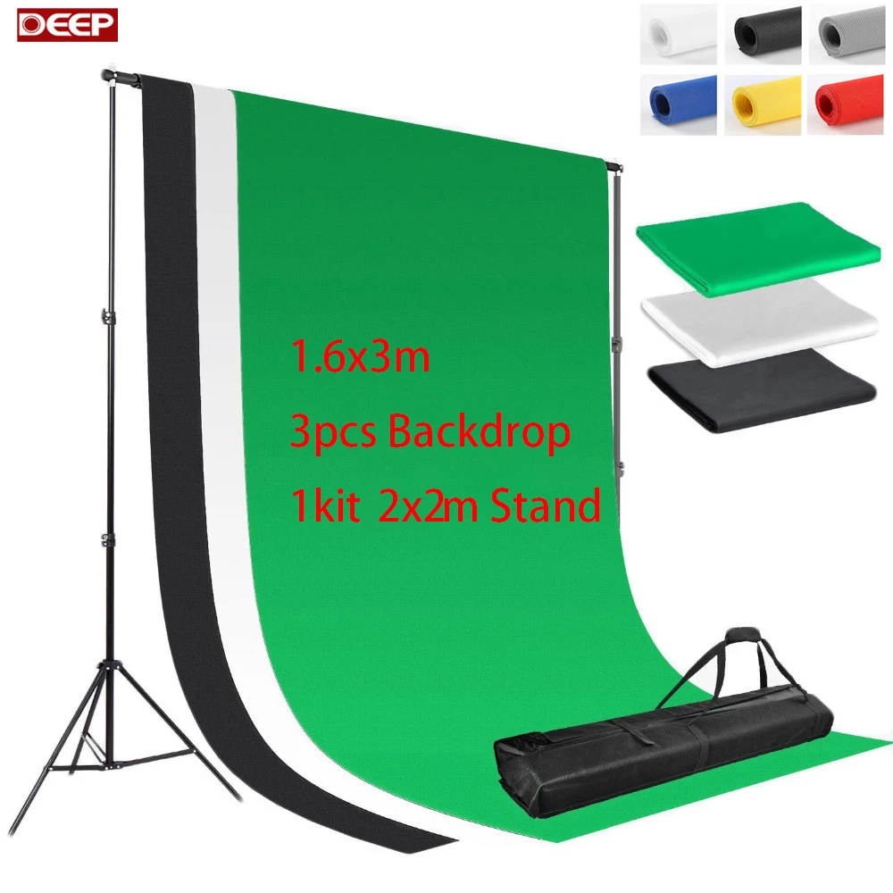 3pcs/lot DHL FREE SHIPPING 2Meter Background Stand Kit 3pc 160x300cm