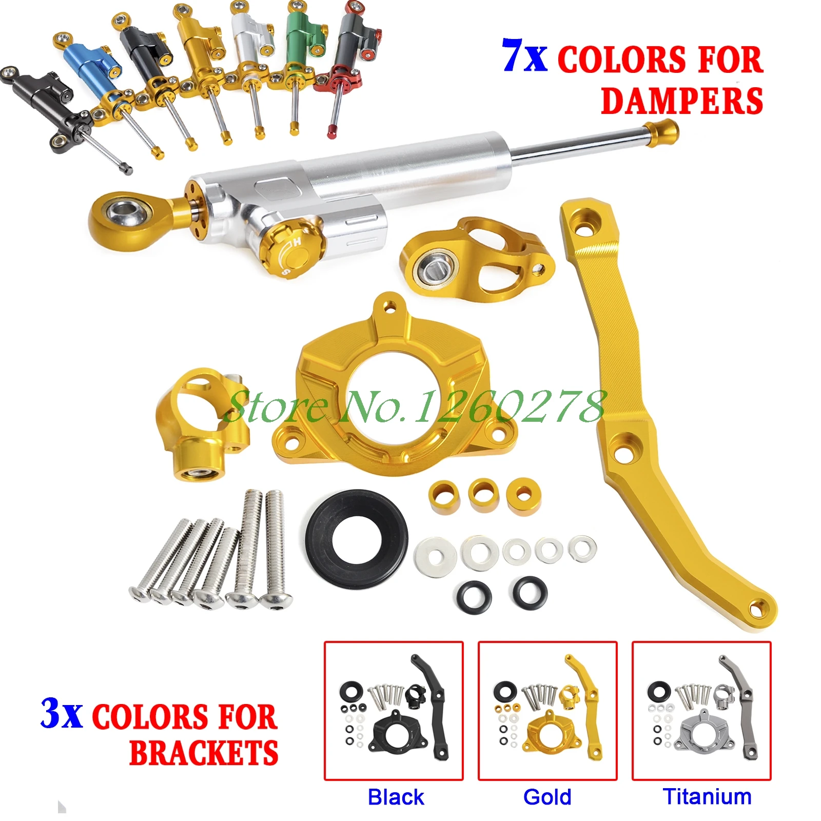 

Motorcycle CNC Steering Damper Stabilizer & Bracket for Kawasaki Z1000 2010 2011 2012 2013