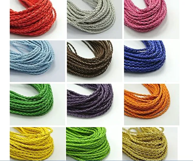 

32.8 Feet multicolor BOLO Braided Leatheroid String Jewelry Cord 3mm