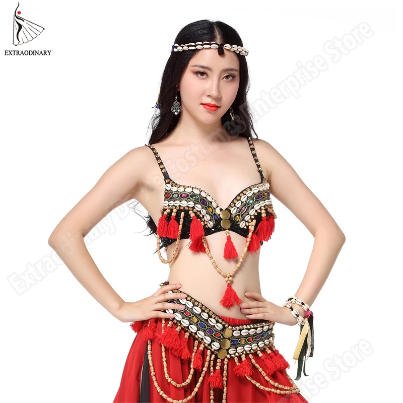 Cita reaccionar Estrecho Conjunto de sujetador y cinturón de danza del vientre para mujer, conjunto  de traje de baile de vientre, con cuentas y bufanda para la cadera, Tribal,  ATS, 2 uds. - AliExpress Novedad