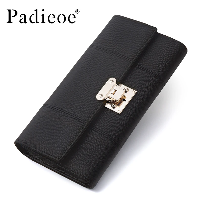 

Padieoe High Quality Women Clutches Evening Handbag Long Women's Money Wallet Card Coin Holder Leather Purse Female Money Clamp