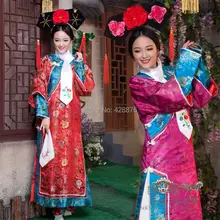 Костюм принцессы hanfu Женская королевская одежда Китайский древний костюм вышивка династии Цин придворная одежда