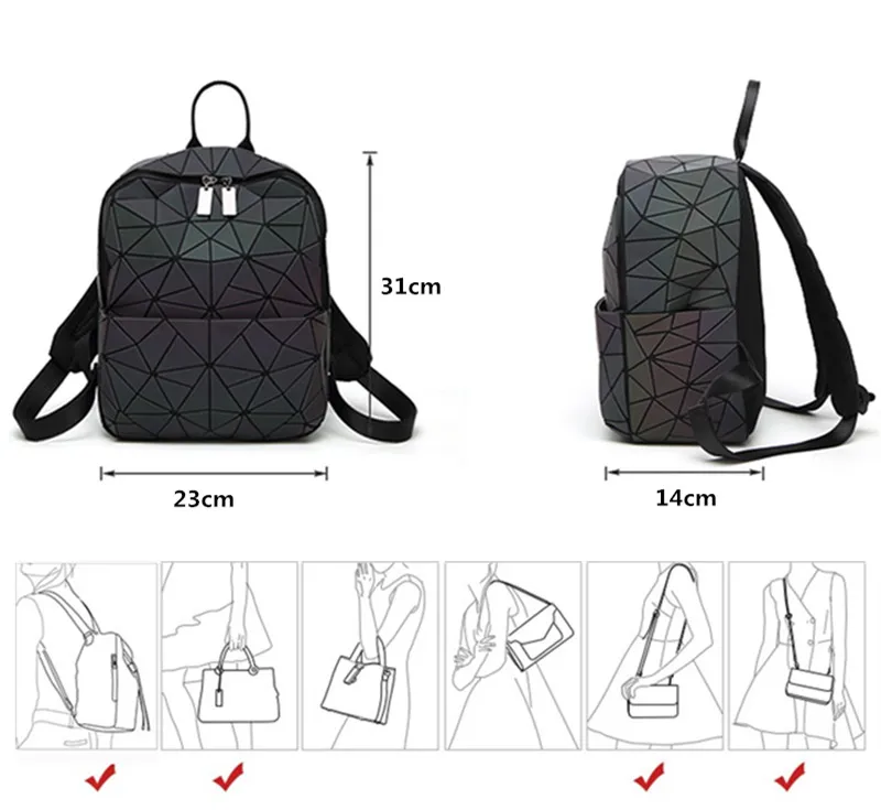 MAGICYZ geometri ctriangle сумки с голограммой светящийся женский рюкзак sac a dos женский рюкзак Mochilas голографический рюкзак