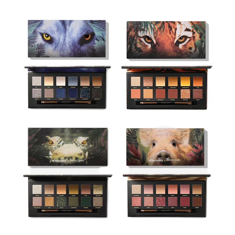 

New Explorer 12 Color Animal Matte Flash Shadow Palette Eye Shadow Nude Makeup Beauty Set with Makeup Brush Cosmetics