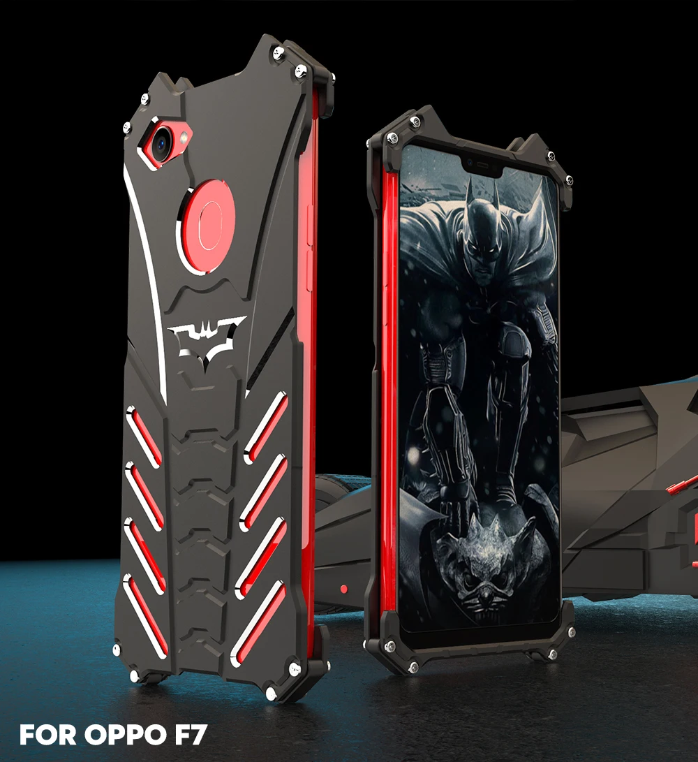 

Black Coler Metal Case For Oppo F7 Hard Cover Dual Protection Aluminum Shell Shockproof Heat Dissipation Outdoor Sports Cool