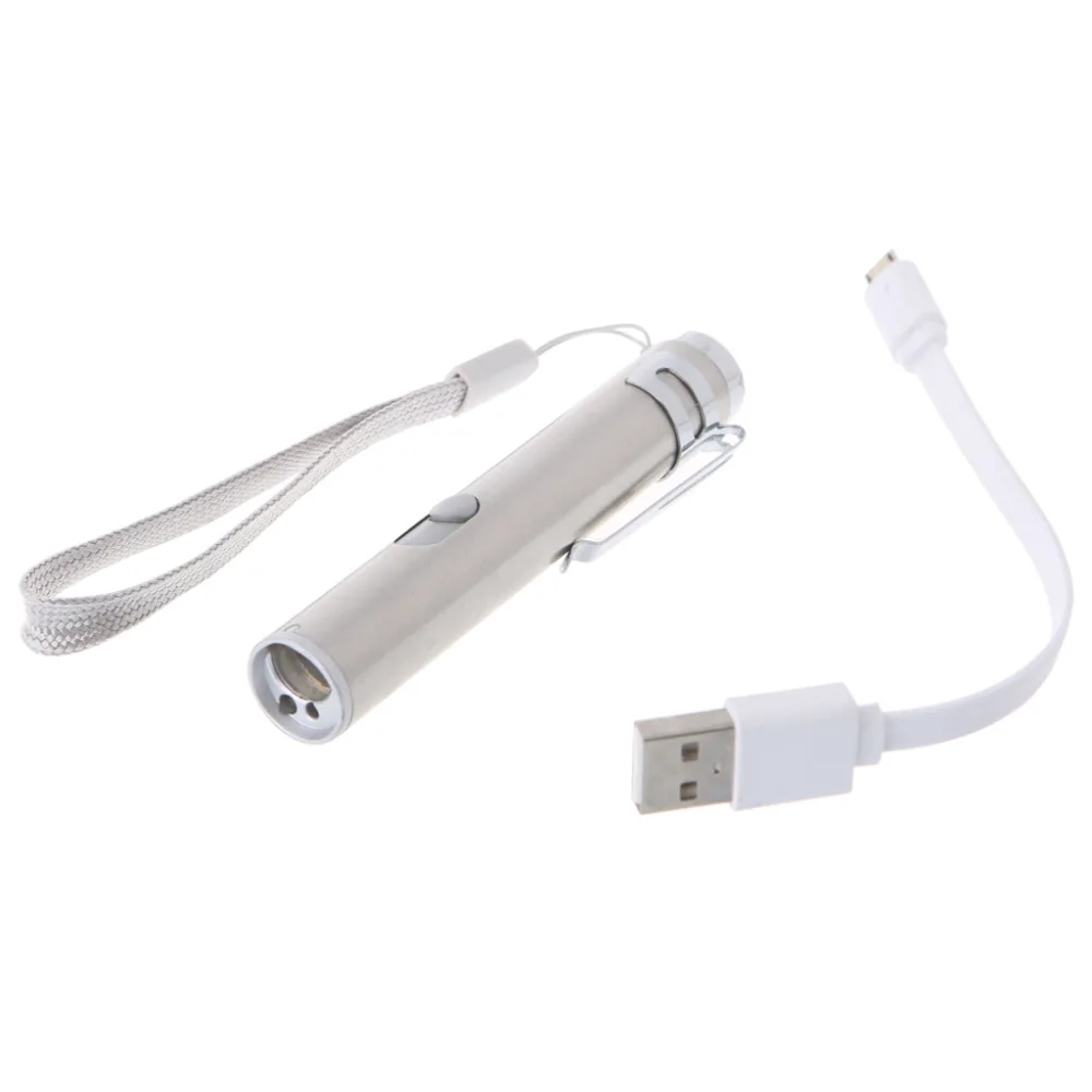 

3 in 1 Multifunction LED Laser Light Infrared USB Rechargeable UV Torch Pen Flashlight Lamp #1A31037#