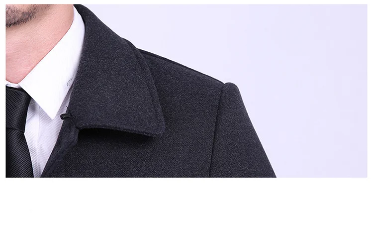 FGKKS мужское зимнее шерстяное пальто, мужское повседневное высококачественное однотонное теплое плотное шерстяное пальто, шерстяное бушлат, мужской тренч, пальто