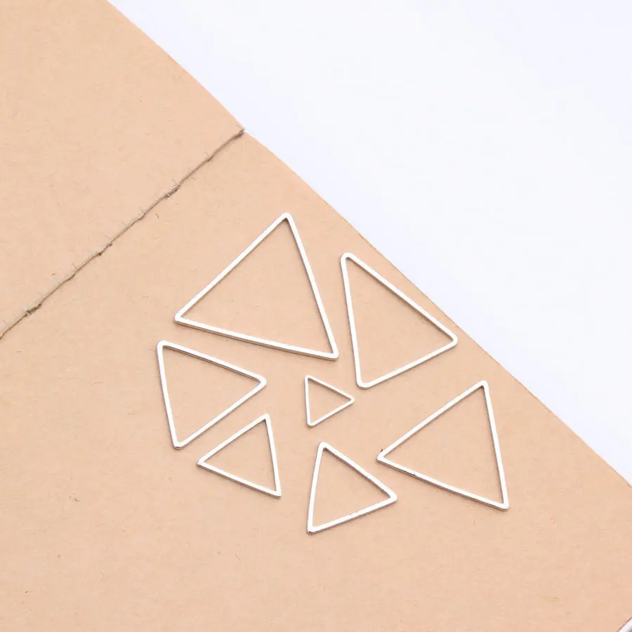 

50pcs/lot Copper Silver Color Fashion Charms Geometry Earrings Pendants Triangle Jewelry Accessories For Jewelry Handmade DIY