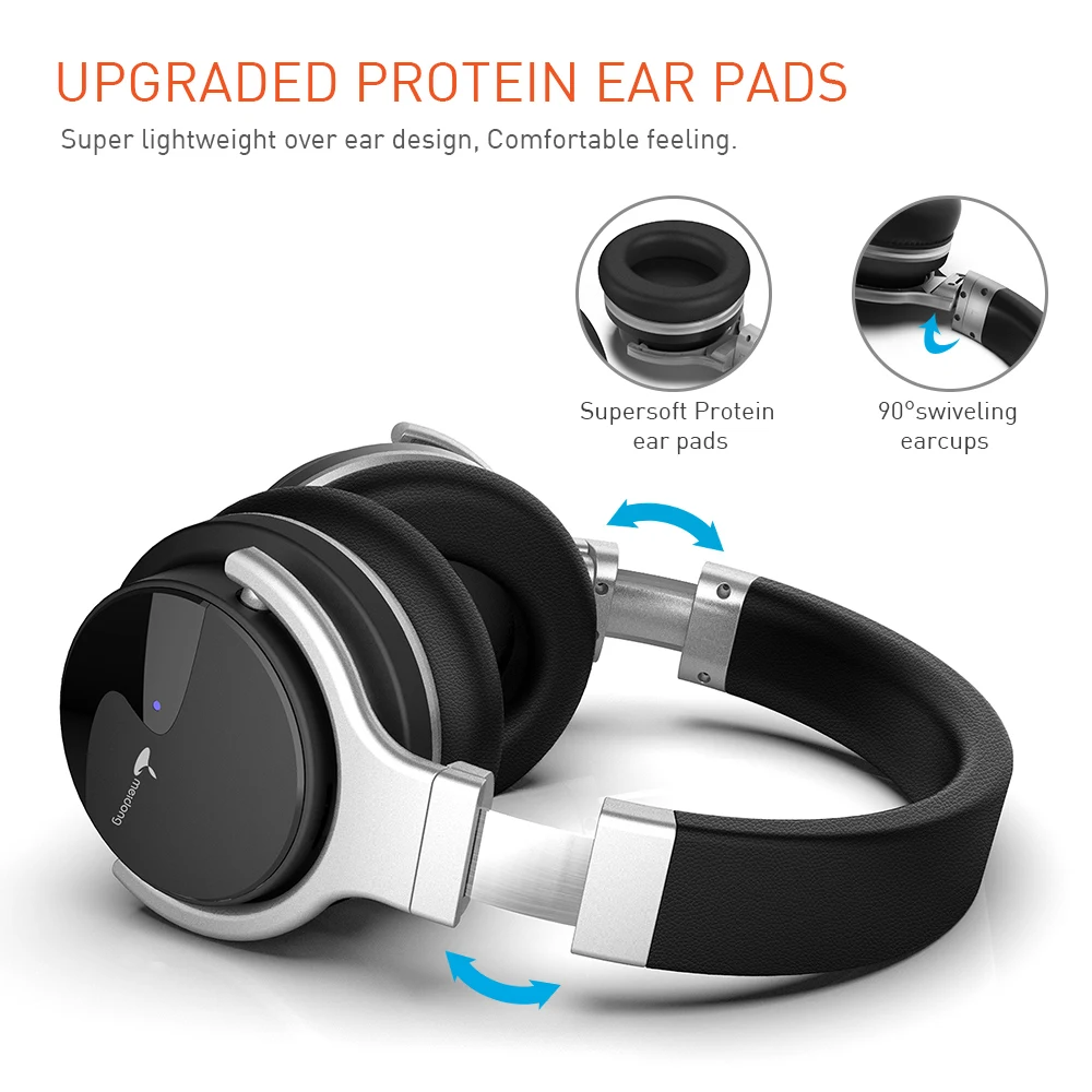  Meidong E7B Bluetooth Headphones Active Noise Cancelling Headphone Wireless Headset 30 hours Over e
