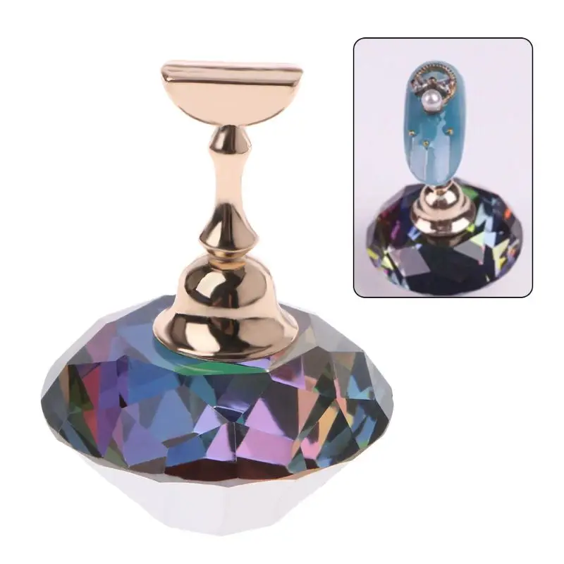 

Crystal Nail Art Display Showing Shelf Nail Holder Magnetic False Nail Tip Practice Stand Holder Base Alloy Holder Manicure Tool