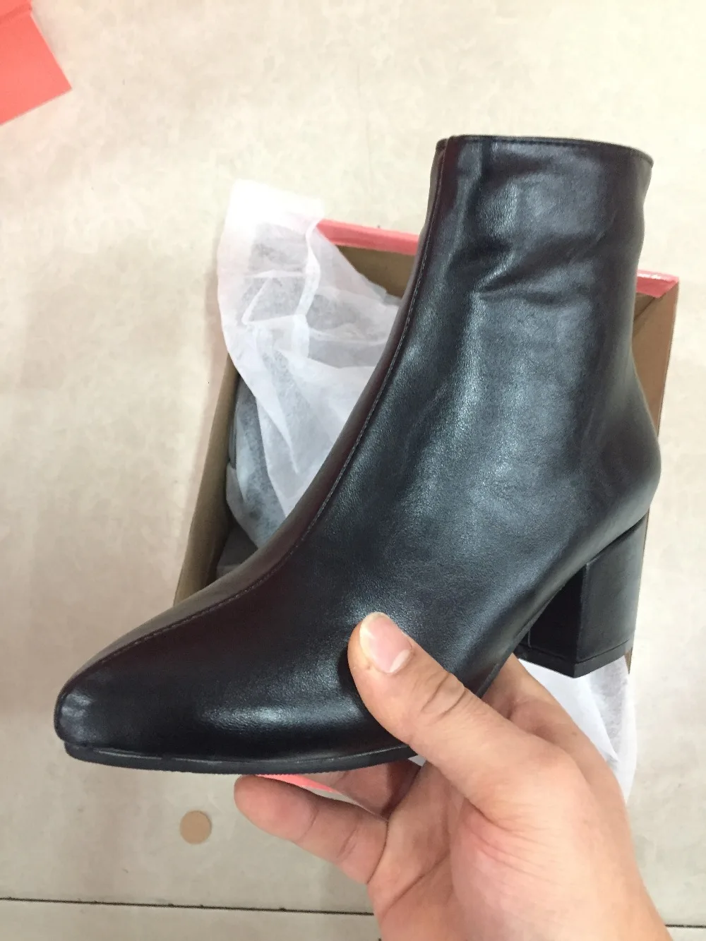 RQFF Brand Winter Boots Women With Box Big size 34-43 Shoes Woman 6CM Heel Ankle Boot Female Footwear Gold Leather Ladies Shoe (28)