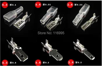 

Free shipping each 30sets 6.3/4.8/2.8 plug spring terminal + sheath / copper / female /male connector/head / fast terminal