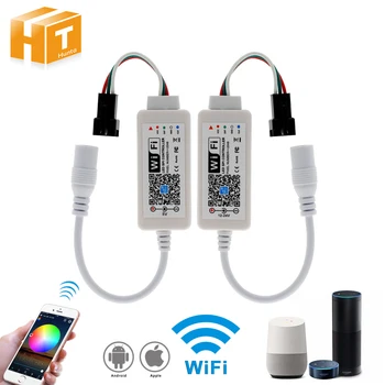 

DC5-24V Wifi WS2811 WS2812B RGB LED Strip Light Controller Amazon Alexa/Google Phone Smart Voice IOS/Android APP Control
