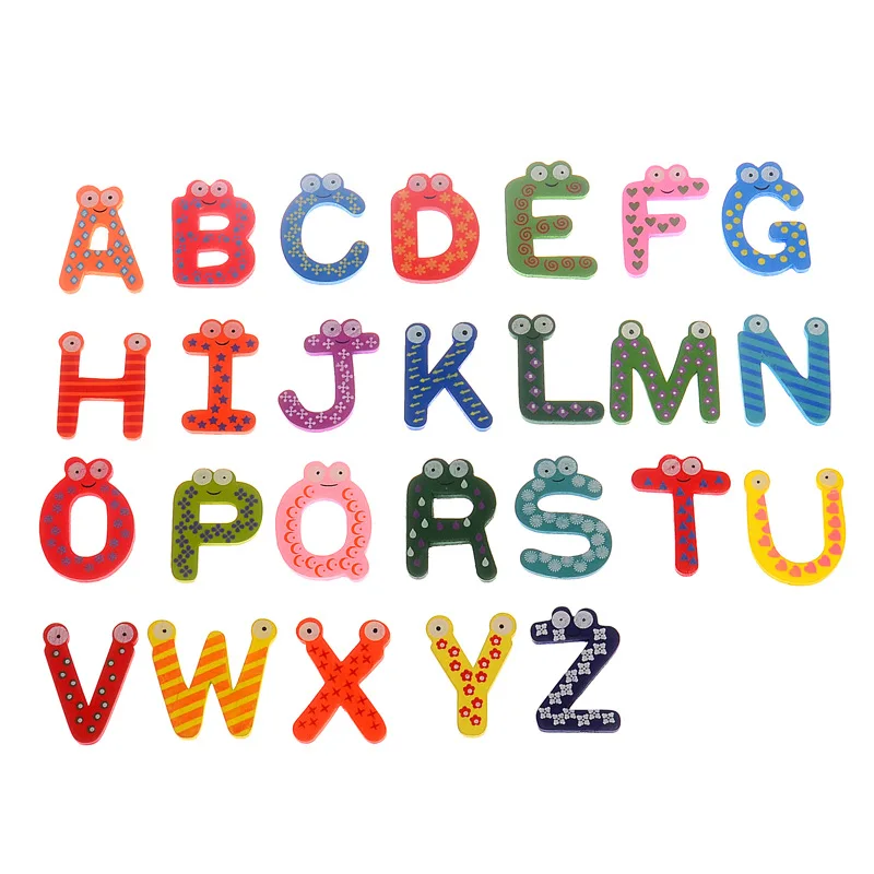 26pcs/Set English Alphabet Cartoon Fridge Cute Fridge Sticker