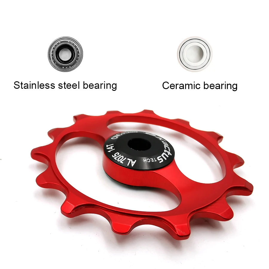 12g 14t велосипед керамический задний переключатель опорное колесо al7075 cnc механической обработке подшипник шкива дорожный велосипед направляющий ролик 4/5/6 мм