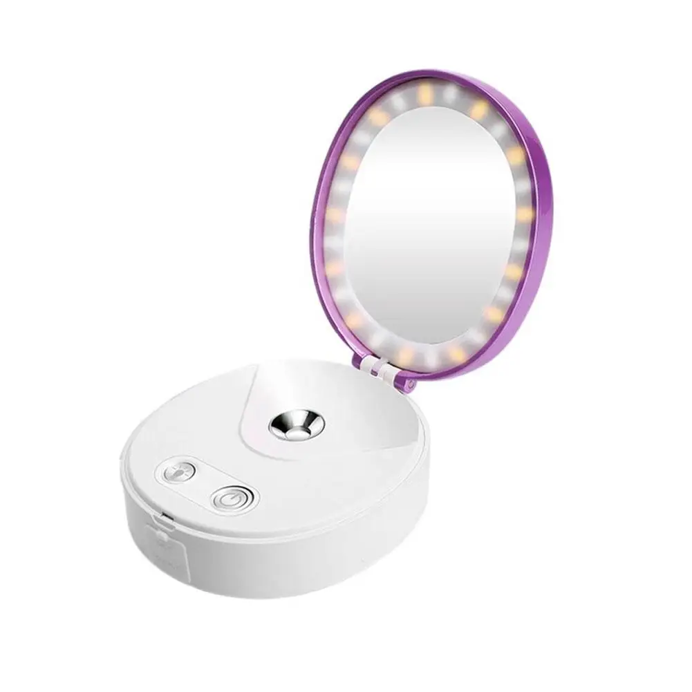 

BellyLady Mini Nano Mist Sprayer Facial Body Nebulizer Steamer Moisturizing Skin Care USB Face Spray with LED Light Mirror