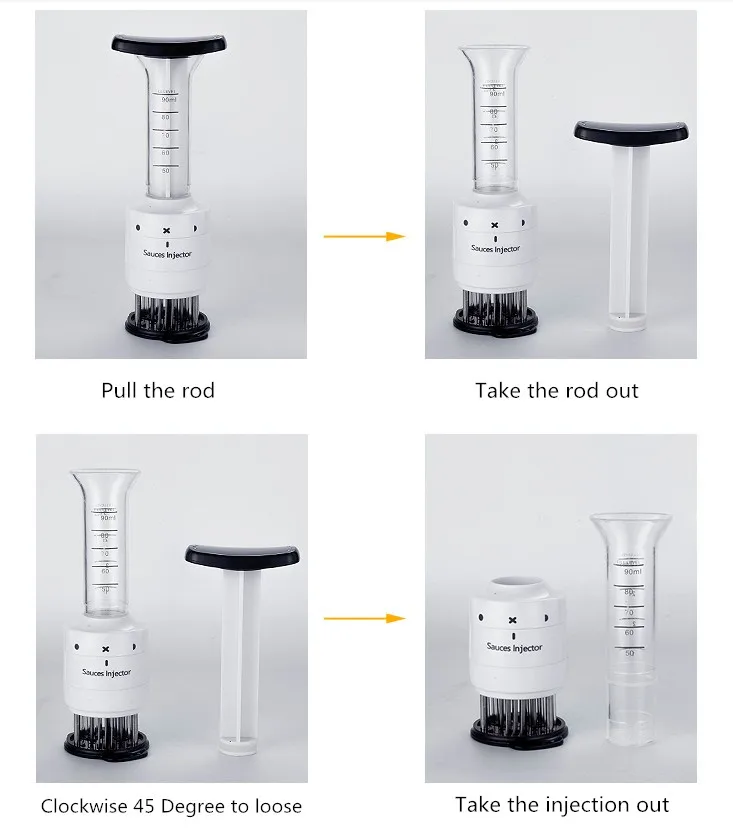 Многофункциональная игла для размягчения мяса ABS+ нержавеющая сталь инжектор для стейка мяса маринада ароматизатор шприц Кухонные гаджеты Инструменты для мяса