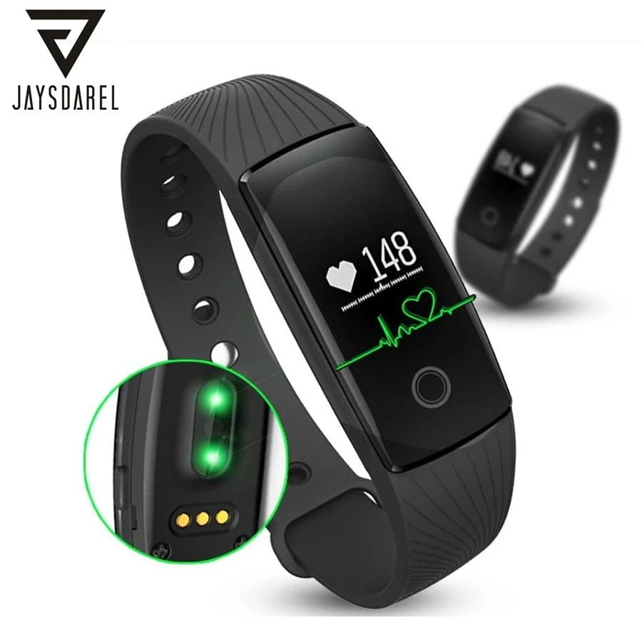 

ID107 HR Heart Rate Smart Watch Sleep Monitor Sport Step Pedometer Smart Bluetooth Bracelet for Android iOS Phone