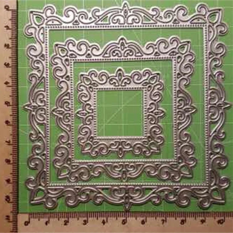 

Swovo Square lace frame Metal Cutting Dies for Scrapbooking DIY Craft Paper Card Making Decorative Embossing Templat 10.8*10.8CM