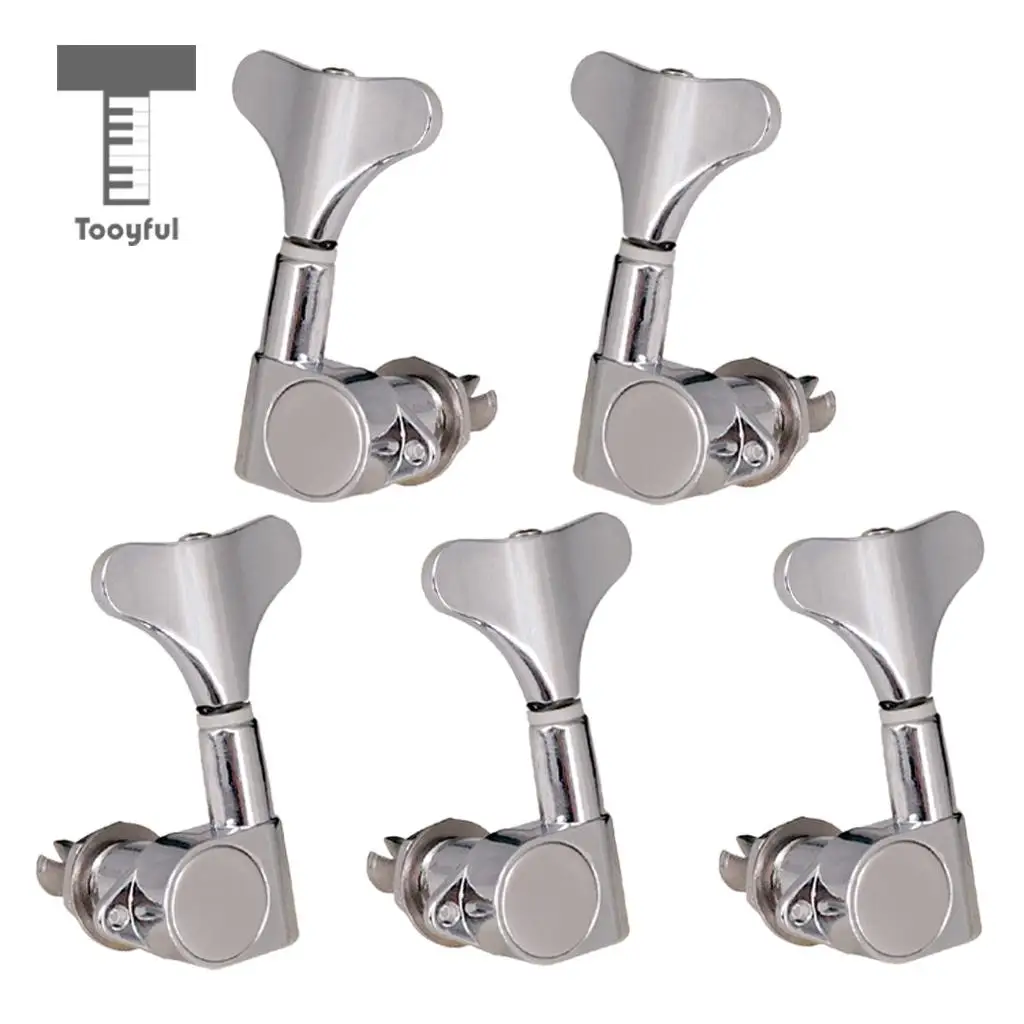 Tooyful Electric Bass String Tuning Peg Tuner Sealed Fish Tail Button for 4/5/6 String Bass