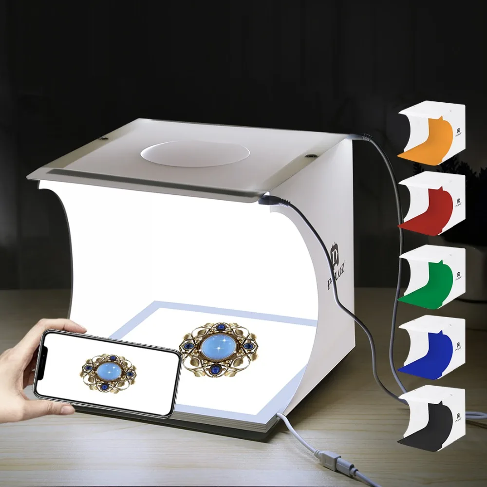 USB светодиодный складной портативный фото-видео-бокс, освещение для студийной съемки, тент-бокс, набор диффузных студийных софтбоксов 20 см, лайтбокс