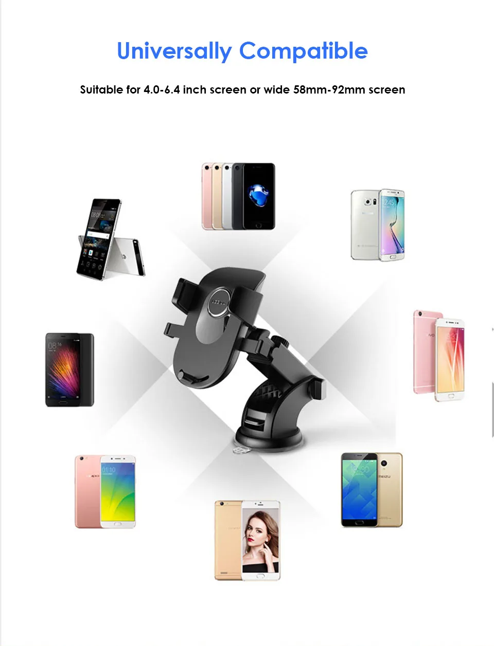 Arvin роскошный Автомобильный держатель для телефона для iPhone X, XR, 8 Plus, вращение на лобовое стекло, автомобильный держатель для телефона, подставка для samsung S9, S8 Plus, кронштейн