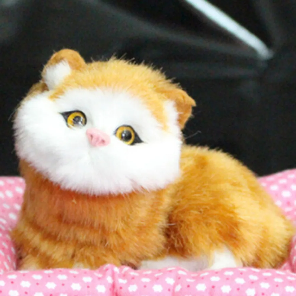 Подушка кошки игрушка животное кукла плюшевая звуковая имитация детская на день