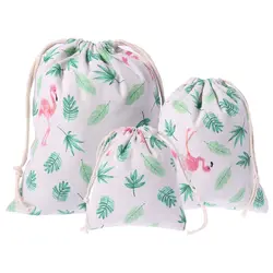 Птица Строка Drawstring хлопок льняной сумка для хранения организатор игрушки подарок спорт