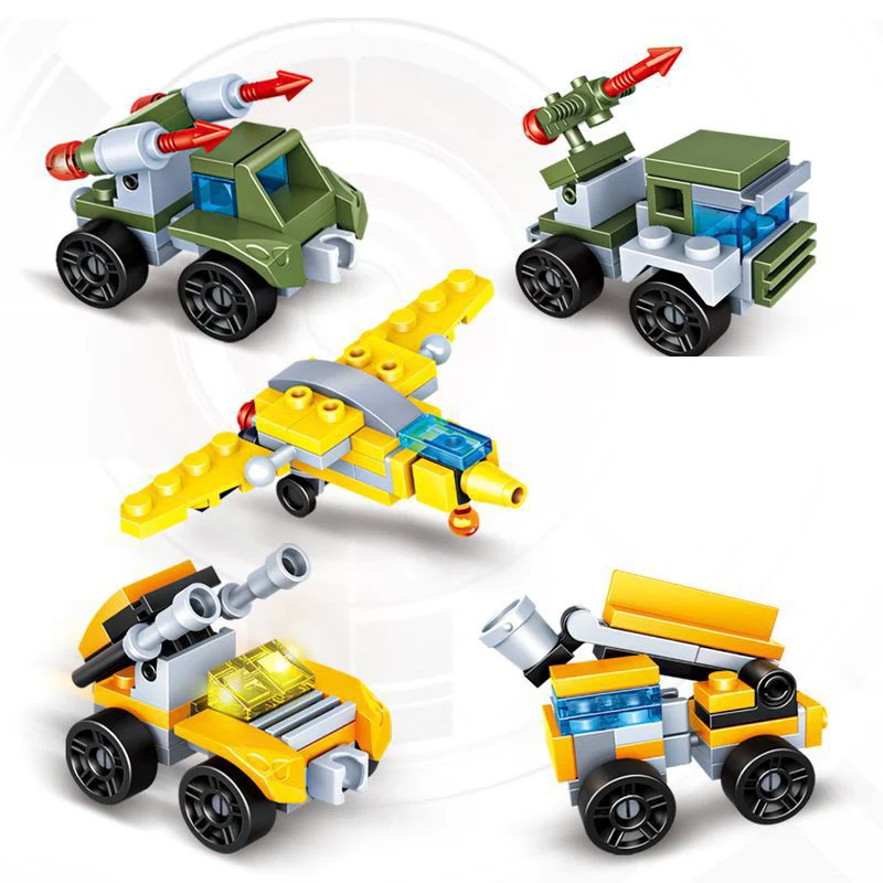 10 в 1 объемный набор строительный блок игрушка робот автомобиль трансформирующий робот пластиковая модель детские развивающие строительные блоки кирпичи игрушки