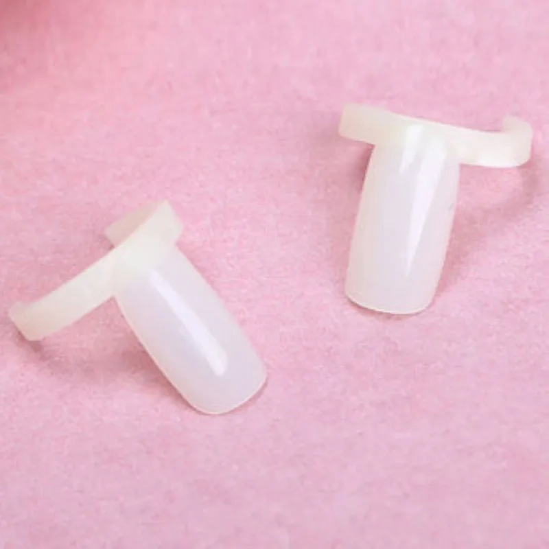 Shellhard 50pcs DIY Plastic Nail Display Ring Style Nail Tips Display Nail Polish UV Gel  Practice Training Manicure Tool