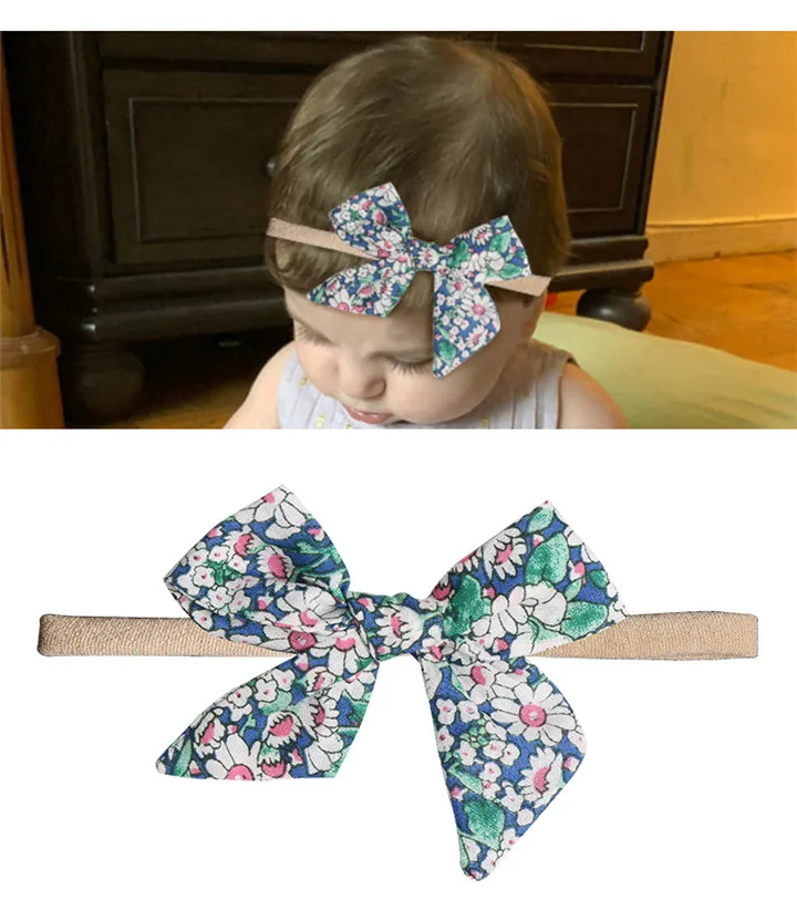 10  New Kid Hair Accessories Fabric Bow Flower Headwear Hairband Baby Headwrap Children Pink Photo Headband Girls Headdress Headwear