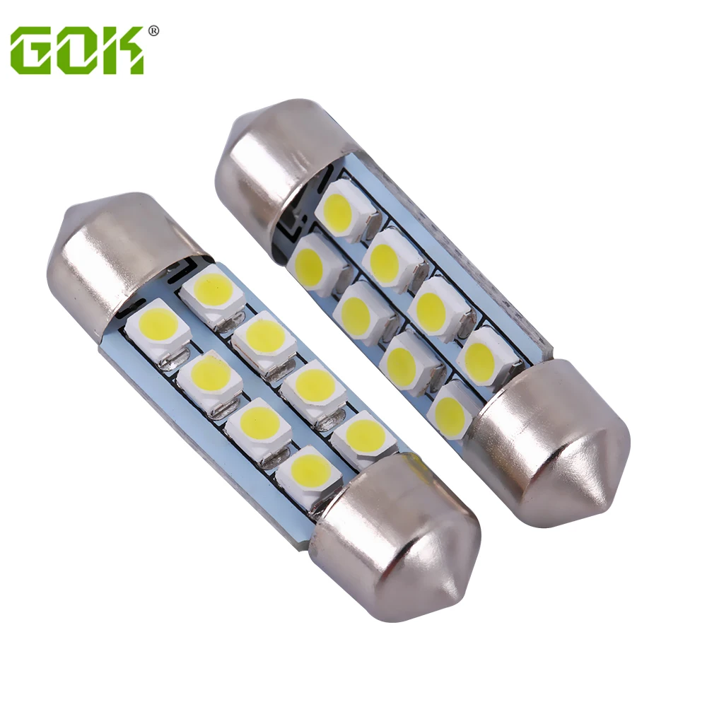 50 шт./лот авто Интерьер гирлянда 8smd 3528/1210smd 31 мм/36 мм/39 мм/ 42 мм белый гирлянда 8LED купола лампы 12 В