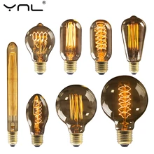 Ampoule rétro d'Edison, E27 220V 40W ST64 G80 G95 G125, lampe à incandescence pour décor à la maison