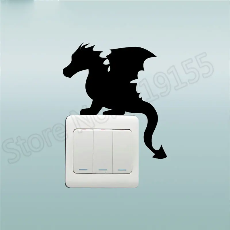 

Baby Dragon Switch Sticker Cute Cartoon stickers Nursery Bedroom light switch mural boy room decoration Animal Vinyl stickerZW80