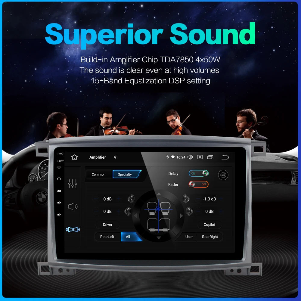 Автомагнитола fonnt 1 Din Android 9 0 для Toyota LC 100 Land Cruiser 2003 GPS навигация Bluetooth 64 Гб