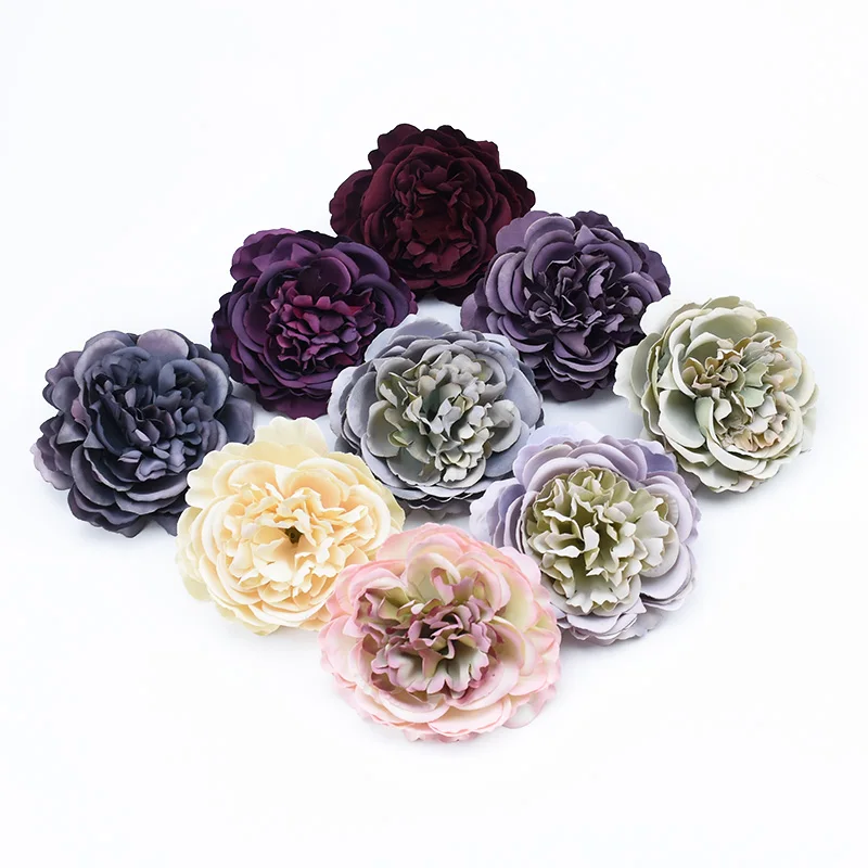 2pcs 8CM Retro peony scrapbooking flower wall a cap artificial plants for wedding home decoration accessories artificial flowers