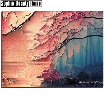 

Diy 5D Diamond Painting Trees In Forest Full Diamond Mosaic Patterns Diamond Embroidery Rhinestones Needlework Home Decor 062316